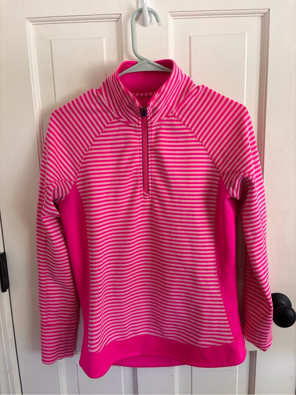 Vineyard Vines Pink Striped Half-Zip Pullover Small
